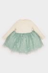 Girls' Floral Long Sleeve Tulle Dress