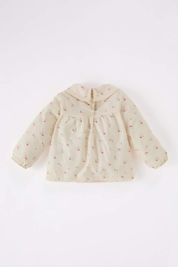 Girls' Floral Twill Long Sleeve Shirt