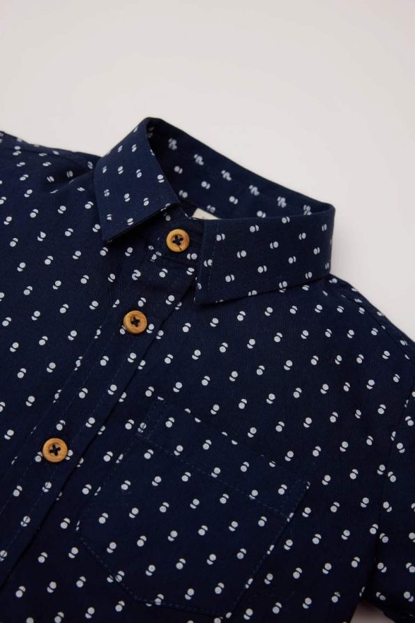 Boys' 2-Piece Outfit with Printed Shirt and Elastic Waist Pants