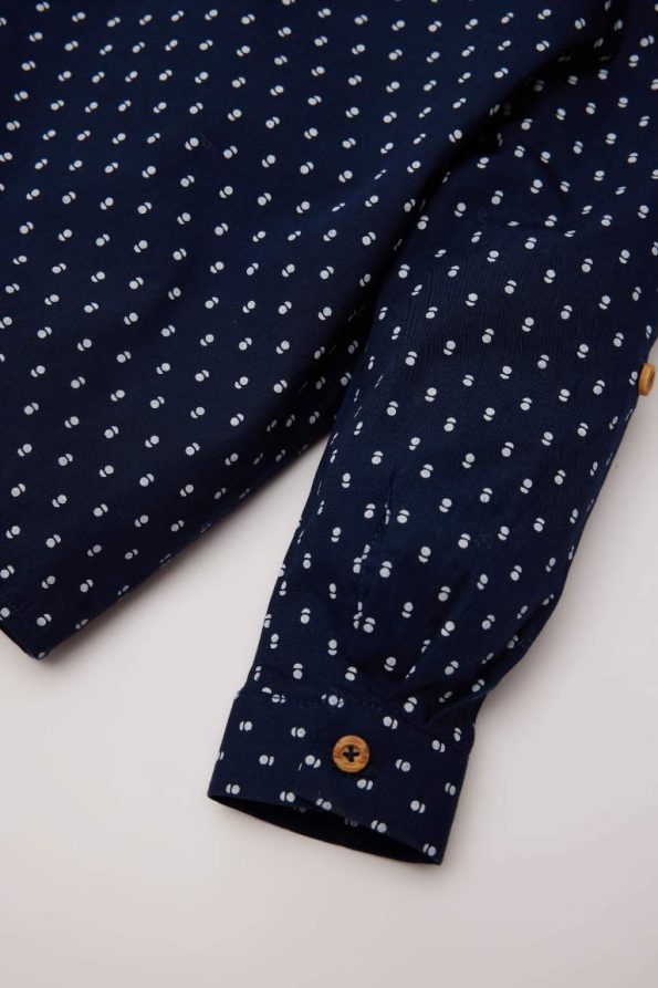 Boys' 2-Piece Outfit with Printed Shirt and Elastic Waist Pants