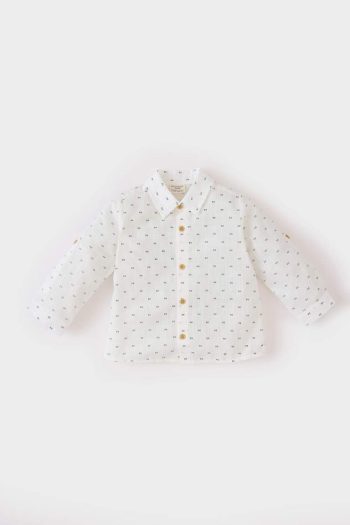 Boys' 3-Piece Outfit with Patterned Long Sleeve Shirt, Pants, and Suspender