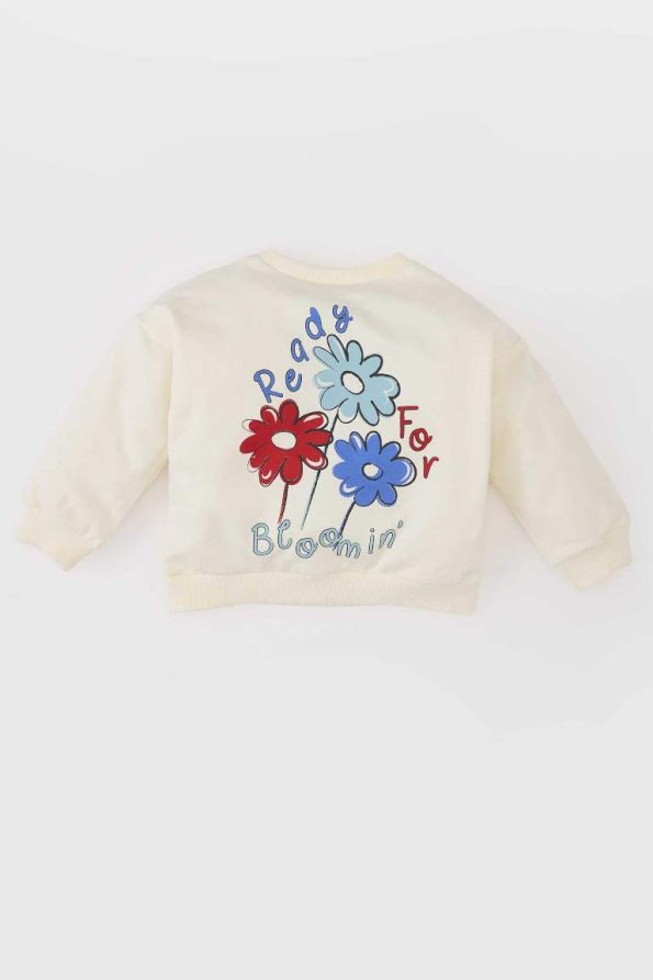 Girls' Printed Sweatshirt with Crew Neck