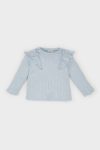 Girls' Long Sleeve Ruffled T-Shirt with Crew Neck