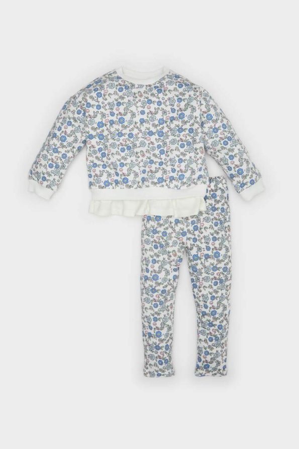 Girls' Baby 2-Piece Floral Sweatshirt and Elastic Waist Leggings Set
