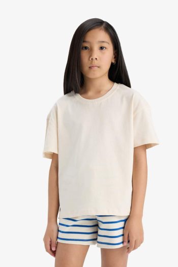 Girls' Relaxed Fit Crew Neck Short Sleeve T-Shirt Set
