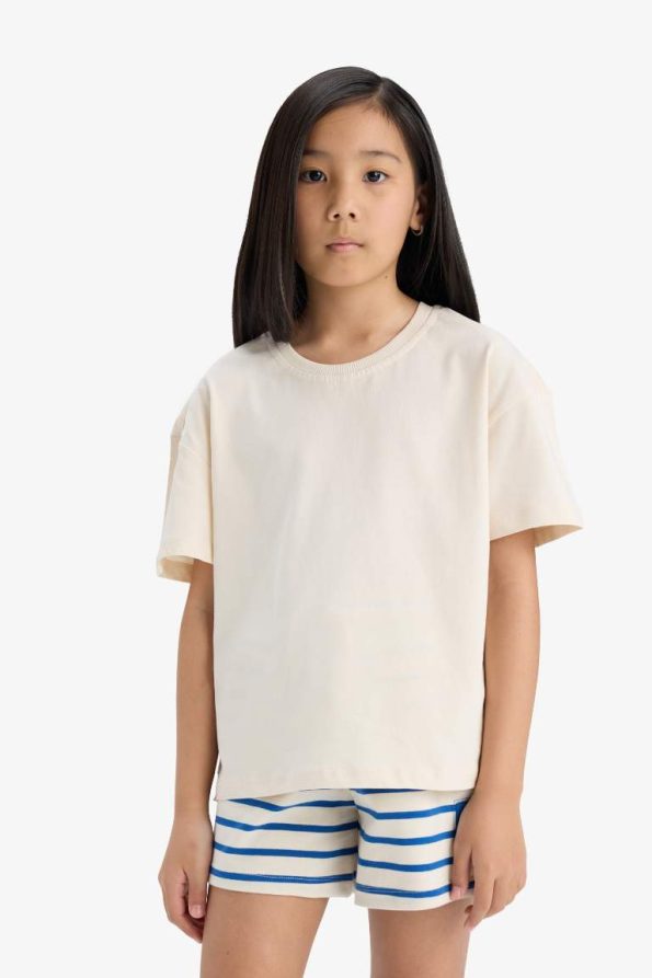 Girls' Relaxed Fit Crew Neck Short Sleeve T-Shirt Set