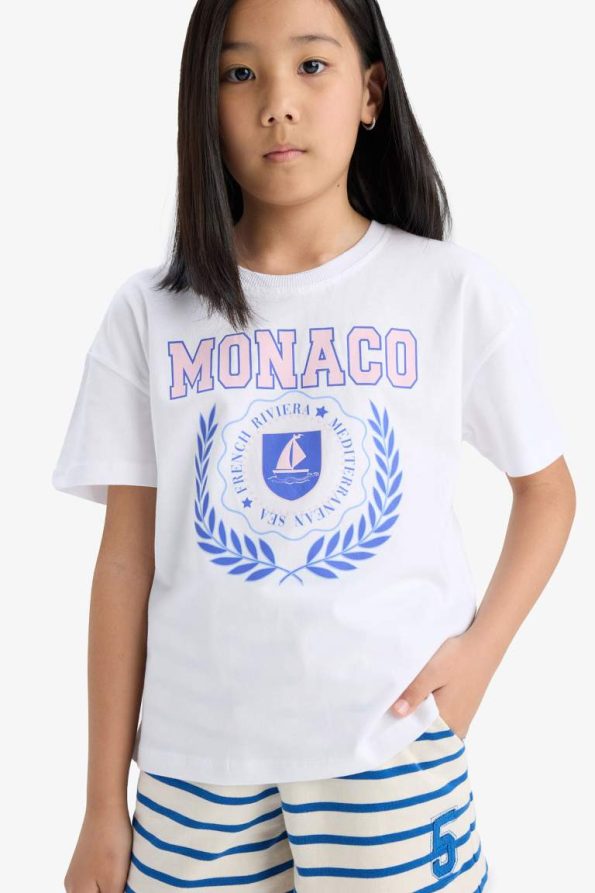 Girls' Relaxed Fit Crew Neck Short Sleeve T-Shirt Set