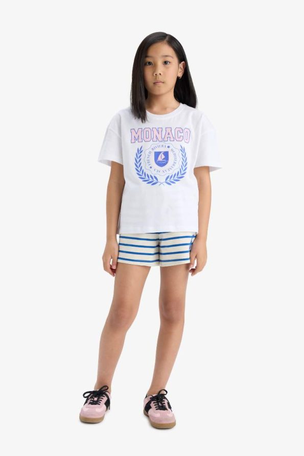 Girls' Relaxed Fit Crew Neck Short Sleeve T-Shirt Set