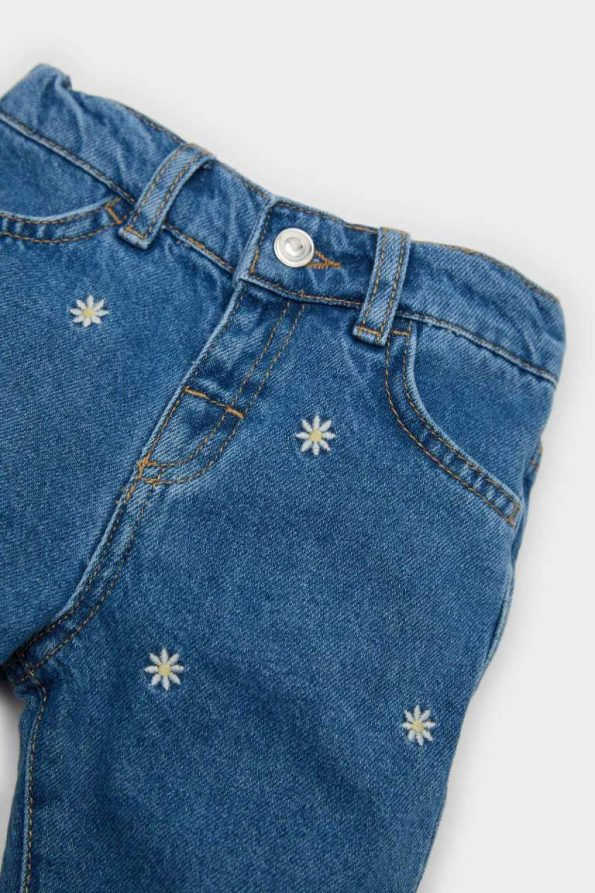 Girls' Floral Wide Leg Jeans