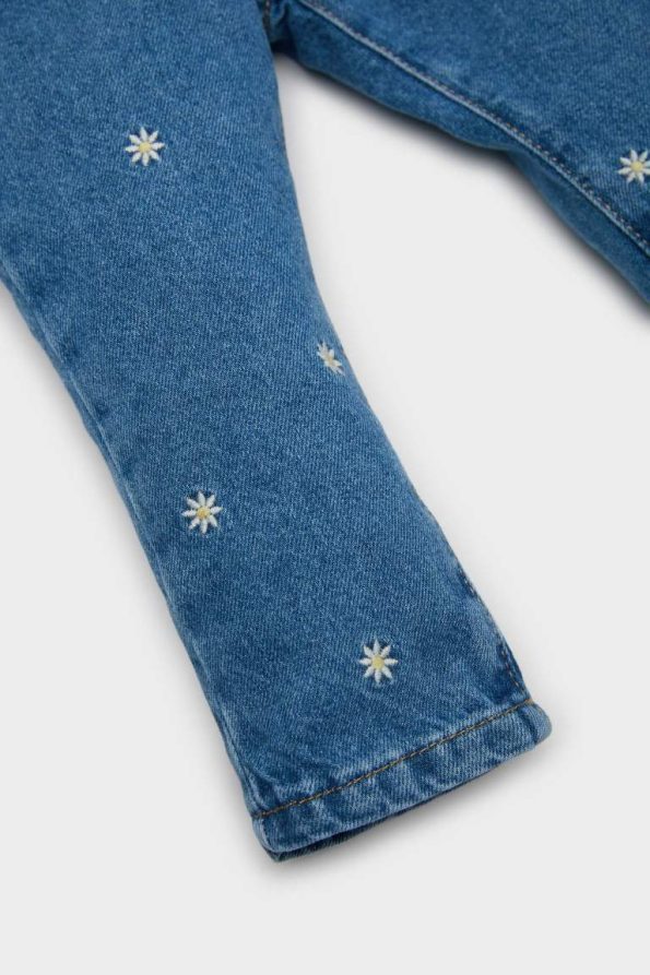 Girls' Floral Wide Leg Jeans