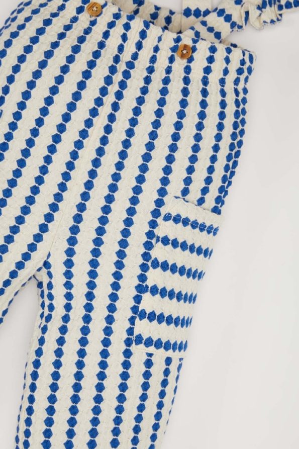 Girls' Patterned Pocket Strap Pants