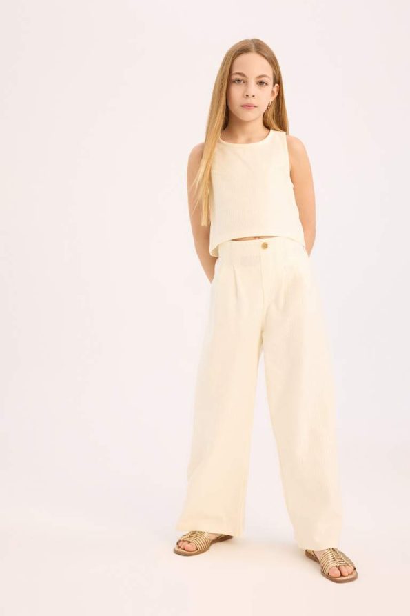 Girls' 2-Piece Set Sleeveless Blouse Wide Leg Pants