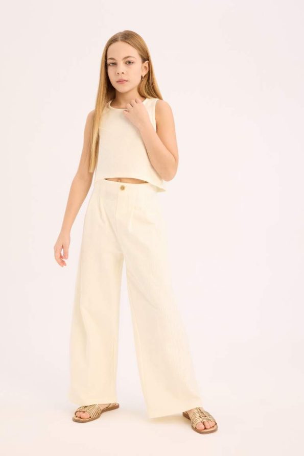 Girls' 2-Piece Set Sleeveless Blouse Wide Leg Pants