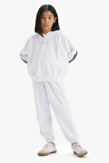 Girls' Hooded Printed Sweatshirt and Jogger Set