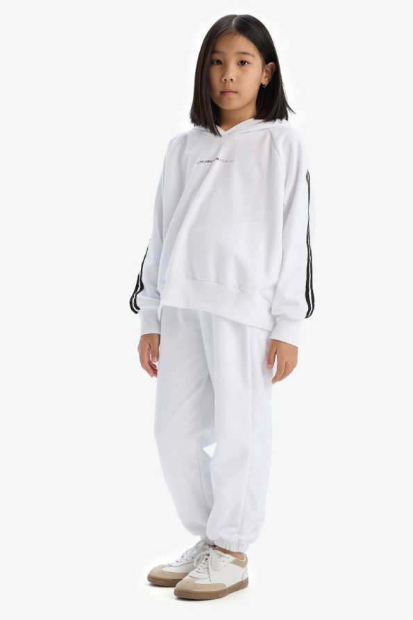 Girls' Hooded Printed Sweatshirt and Jogger Set