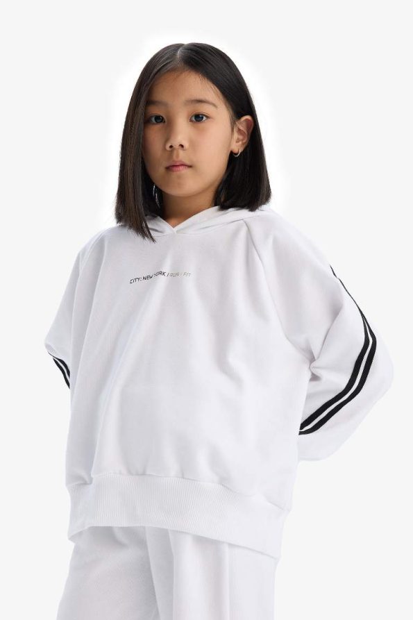 Girls' Hooded Printed Sweatshirt and Jogger Set