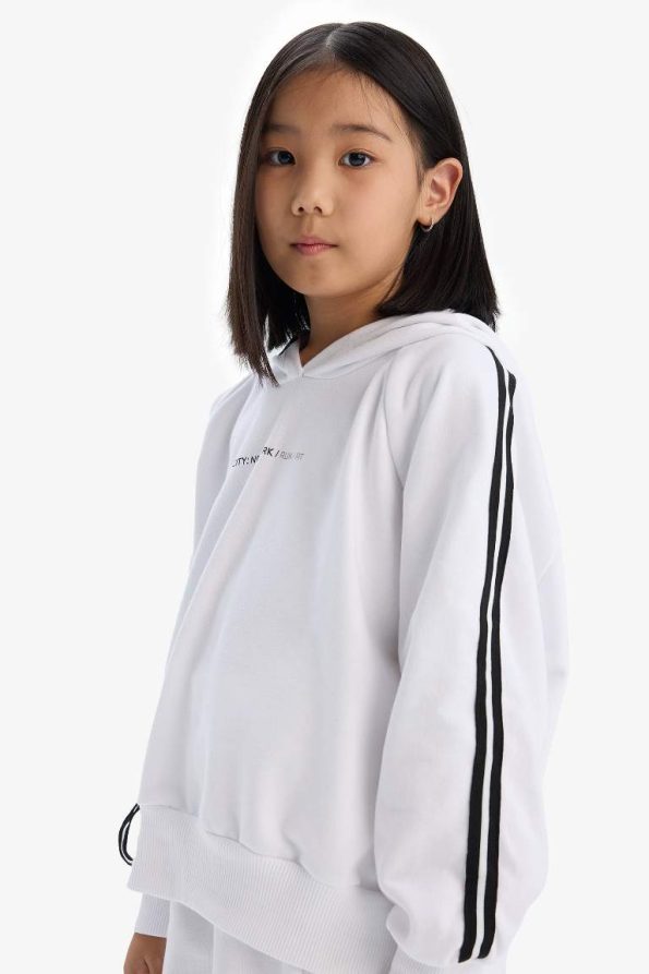 Girls' Hooded Printed Sweatshirt and Jogger Set