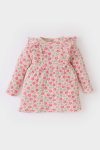Girls' Floral Long Sleeve Waffle Dress