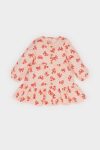 Girls' Long Sleeve Twill Dress with Bow Pattern
