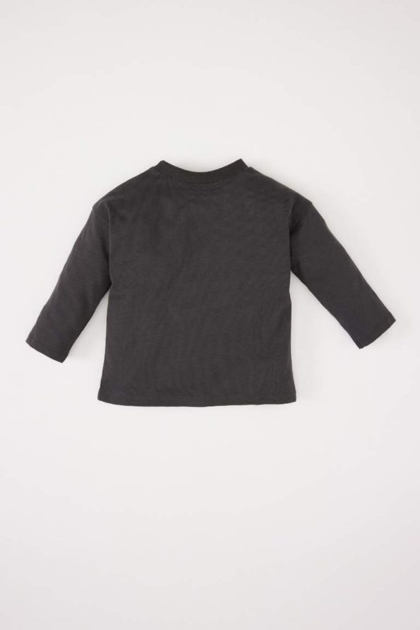 Boys' Long Sleeve Crew Neck Animal Print T-Shirt
