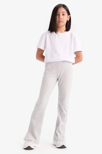 Girls' Ribbed Flared Leggings