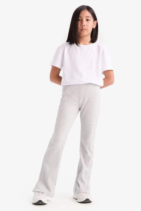 Girls' Ribbed Flared Leggings