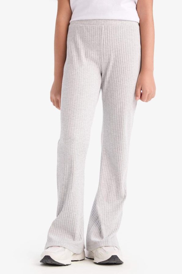 Girls' Ribbed Flared Leggings