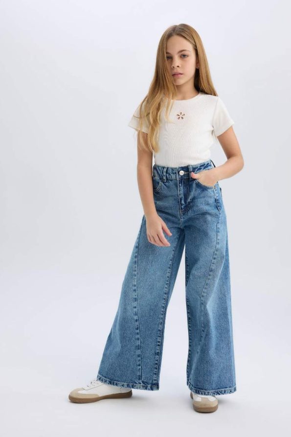 Girls' Wide Leg Denim Pants