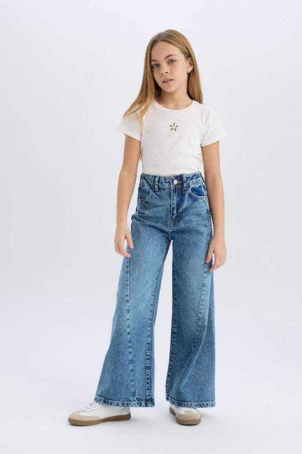 Girls' Wide Leg Denim Pants
