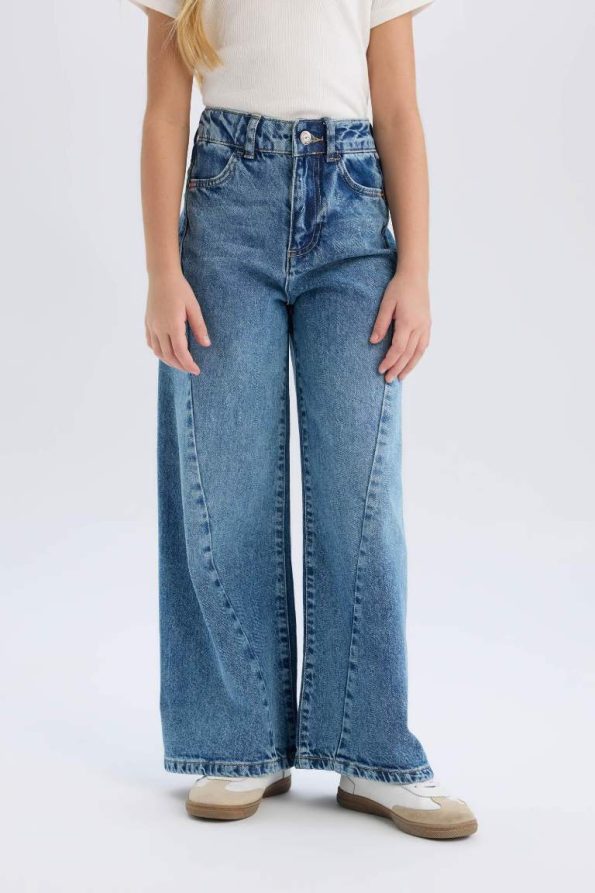 Girls' Wide Leg Denim Pants