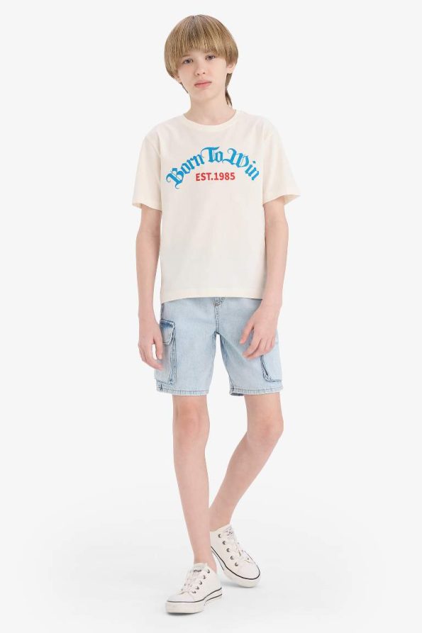 Boys' Printed Crew Neck Short Sleeve T-Shirt