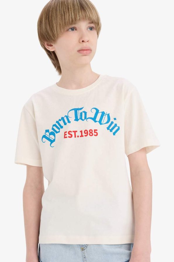 Boys' Printed Crew Neck Short Sleeve T-Shirt