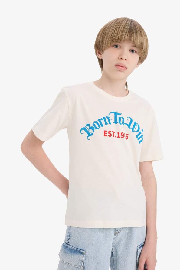 Boys' Printed Crew Neck Short Sleeve T-Shirt
