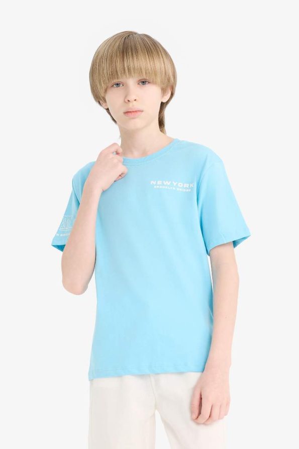 Boys' Printed Crew Neck Short Sleeve T-Shirt