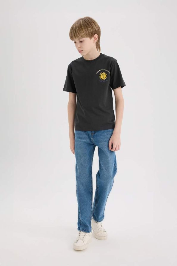 Boys' Printed Crew Neck Short Sleeve T-Shirt