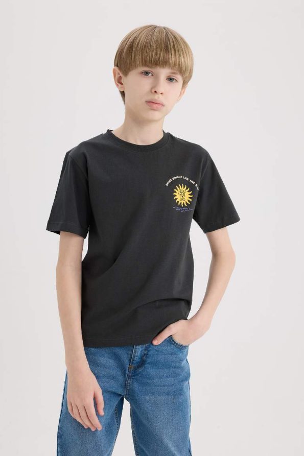 Boys' Printed Crew Neck Short Sleeve T-Shirt