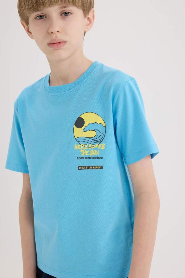 Boys' Short Sleeve Printed Crew Neck T-Shirt