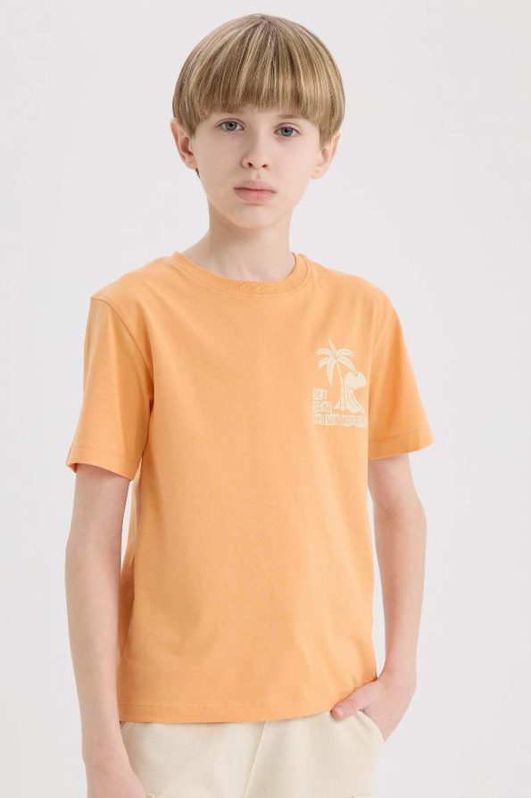 Boys' Printed Crew Neck Short Sleeve T-Shirt