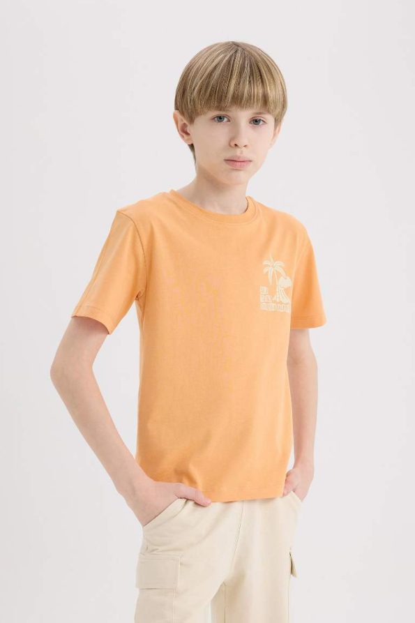 Boys' Printed Crew Neck Short Sleeve T-Shirt