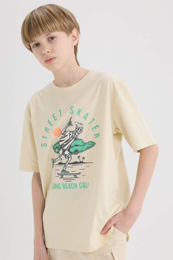 Boys' Printed Crew Neck Short Sleeve T-Shirt