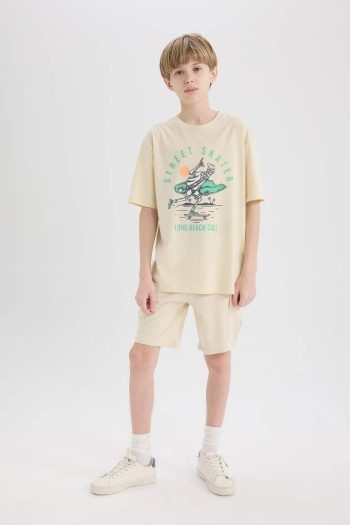 Boys' Printed Crew Neck Short Sleeve T-Shirt