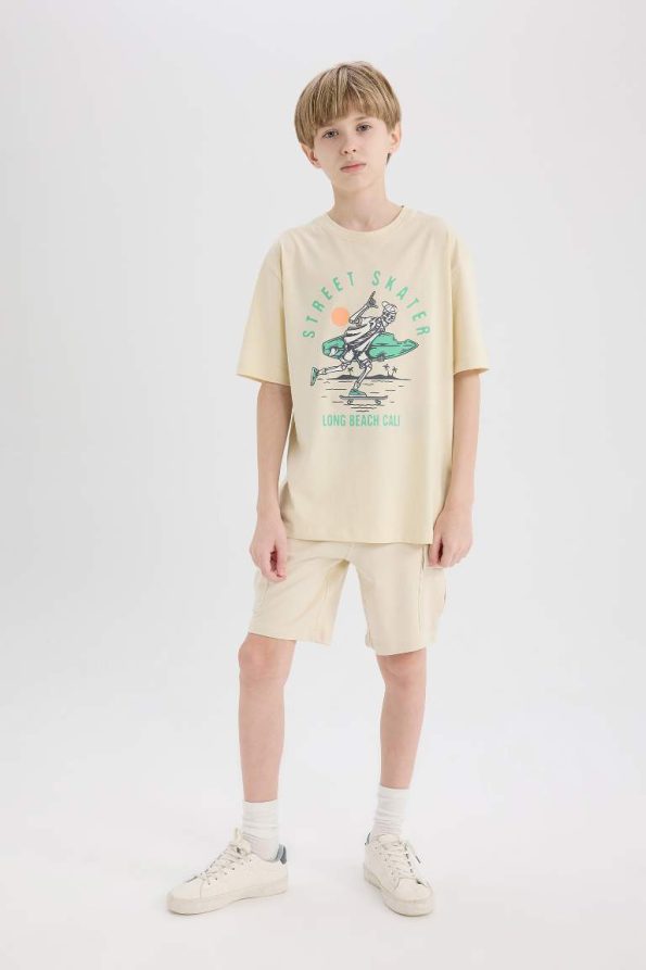 Boys' Printed Crew Neck Short Sleeve T-Shirt