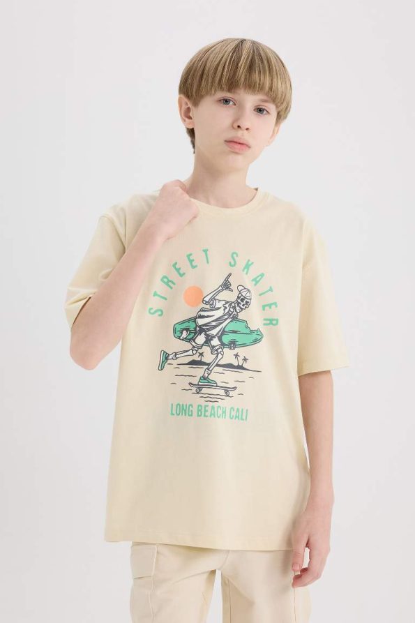 Boys' Printed Crew Neck Short Sleeve T-Shirt