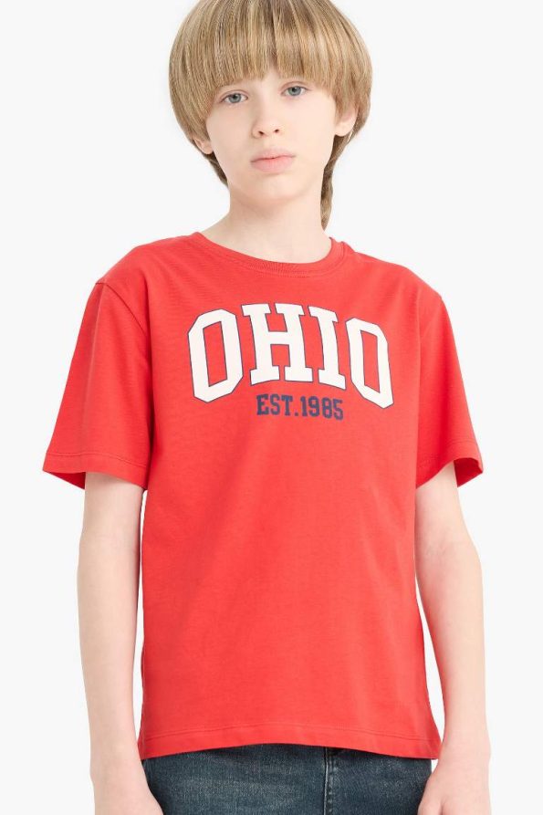 Boys' Printed Crew Neck Short Sleeve T-Shirt