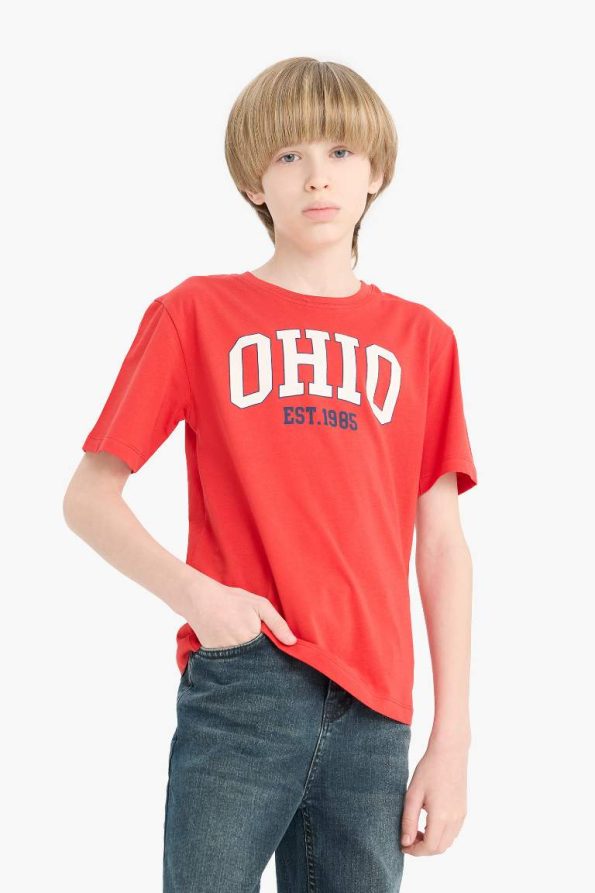 Boys' Printed Crew Neck Short Sleeve T-Shirt