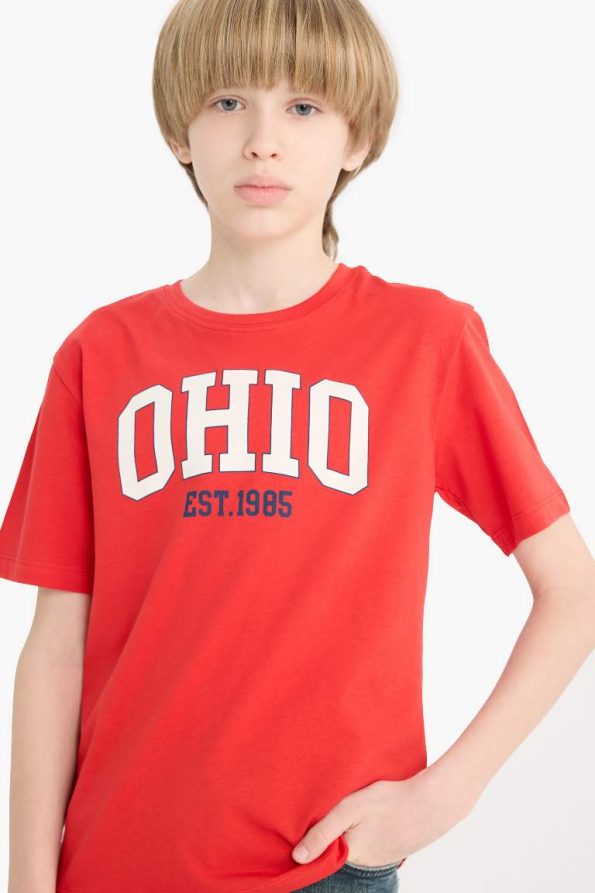Boys' Printed Crew Neck Short Sleeve T-Shirt