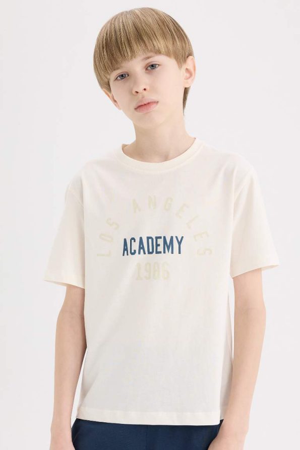 Boys' Printed Crew Neck Short Sleeve T-Shirt