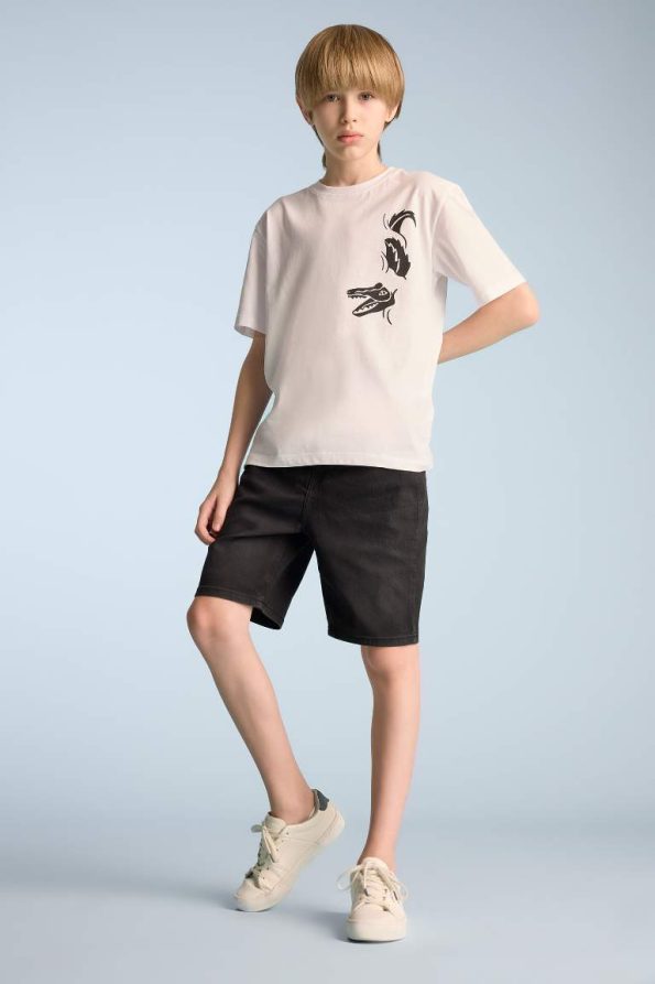 Boys' Printed Short Sleeve Crew Neck T-Shirt