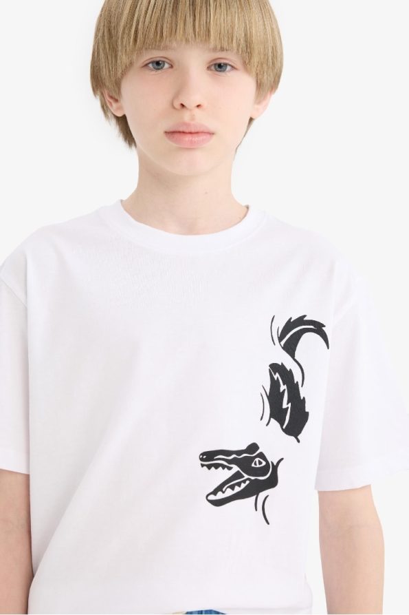 Boys' Printed Short Sleeve Crew Neck T-Shirt