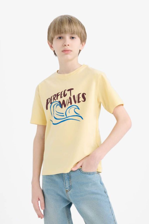 Boys' Printed Crew Neck Short Sleeve T-Shirt